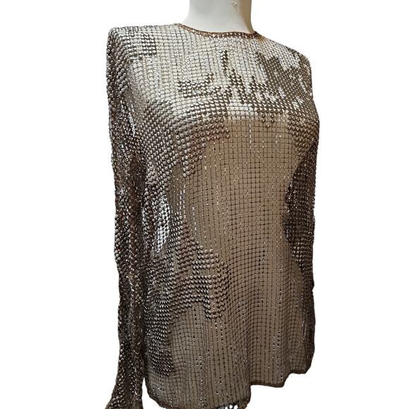Ralph Lauren Purple Label Tops - Ralph Lauren Purple Label Maritza Blouse Mesh Studs Jewels Womens 2 Rhinestones